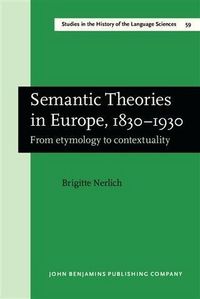 Produktbild: Semantic Theories in Europe, 1830-1930