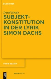Produktbild: Subjektkonstitution in der Lyrik Simon Dachs
