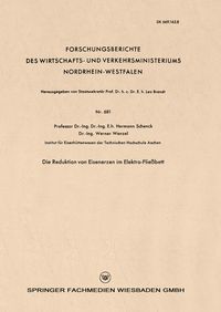 Produktbild: Die Reduktion von Eisenerzen im Elektro-Flie&szlig;bett