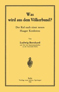 Produktbild: Was wird aus dem V&ouml;lkerbund?
