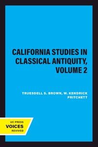 Produktbild: California Studies in Classical Antiquity, Volume 2