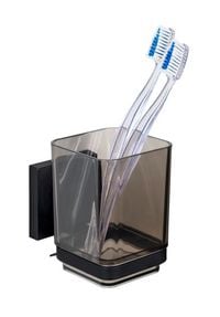 Produktbild: Vacuum-Loc&reg; Zahnputzbecher Mod. Quadro Schwarz, Befestigen ohne Bohren