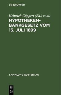 Produktbild: Hypothekenbankgesetz vom 13. Juli 1899
