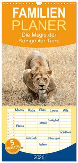 Produktbild: Familienplaner 2026 - Die Magie der K&ouml;nige der Tiere mit 5 Spalten (Wandkalender, 21 x 45 cm) CALVENDO