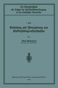 Produktbild: Gr&uuml;ndung und Finanzierung von Elektrizit&auml;tsgenossenschaften