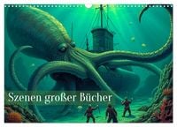 Produktbild: Vergessene Abenteuer - Szenen gro&szlig;er B&uuml;cher (Wandkalender 2026 DIN A3 quer), CALVENDO Monatskalender