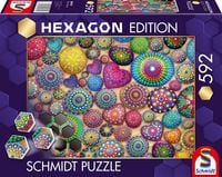 Produktbild: Hexagon Puzzle, Mandala-Steine, 592 Teile