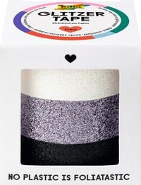 Produktbild: FOLIA&reg; Washi Tape Set Glitter, weiss/grau/schwarz