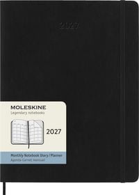 Produktbild: Moleskine 12 Monate Monatsnotizkalender 2027, XL, 1 Mo = 2 Seiten, Linierte Seiten, Weicher Einband, Schwarz