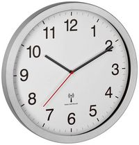 Produktbild: TFA Dostmann 60.3545.02 Funk Wanduhr 40mm x 5mm x 40mm Silber Gro&szlig;es Display