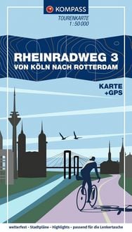Produktbild: KOMPASS Fahrrad-Tourenkarte Rheinradweg 3, von K&ouml;ln nach Rotterdam 1:50.000