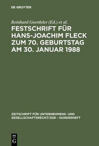 Produktbild: Festschrift f&uuml;r Hans-Joachim Fleck zum 70. Geburtstag am 30. Januar 1988