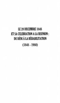 Produktbild: Le 20 Decembre 1848 Et Sa Celebration a La Reunion :