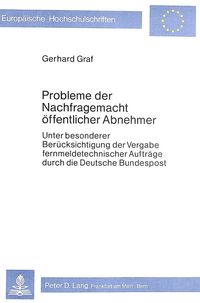 Produktbild: Probleme der Nachfragemacht &ouml;ffentlicher Abnehmer