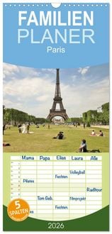 Produktbild: Familienplaner 2026 - Paris mit 5 Spalten (Wandkalender, 21 x 45 cm) CALVENDO