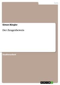 Produktbild: Der Zeugenbeweis
