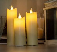 Bild vom Artikel Polarlite PL-8383020 LED-Echtwachskerze 3er Set Elfenbein Bernstein (Ø x H) 50mm x 195mm vom Autor 