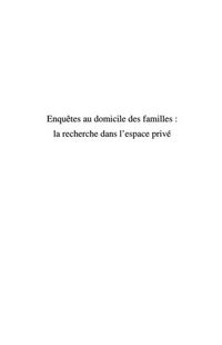 Produktbild: EnquEtes au domicile des familles: la recherche dans l'espac