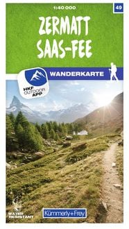 Produktbild: K&uuml;mmerly+Frey Wanderkarte 49 Zermatt, Saas-Fee 1:40.000