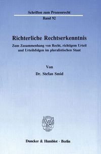 Produktbild: Richterliche Rechtserkenntnis.