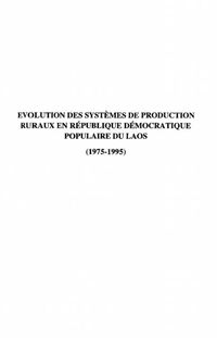 Produktbild: Evolution des Systemes De Production Ruraux En Republique Democratique Populaire Du Laos 1975-1995