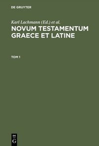 Produktbild: Novum Testamentum Graece et Latine. Tom 1
