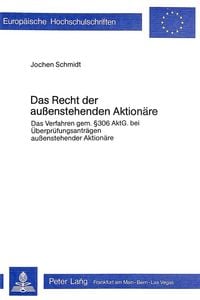 Produktbild: Das Recht der aussenstehenden Aktion&auml;re