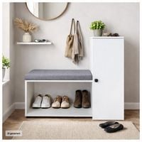 Produktbild: HTI-Living Schuhschrank mit Sitzbank Thekla Wei&szlig; Schuhschrank mit Sitzbank Thekla Wei&szlig;
