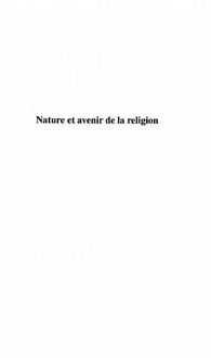 Produktbild: Nature et avenir de la religion