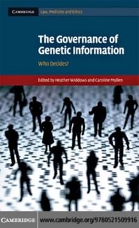 Produktbild: Governance of Genetic Information