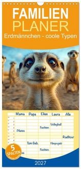 Produktbild: Familienplaner 2027 - Erdm&auml;nnchen - coole Typen mit 5 Spalten (Wandkalender, 21 x 45 cm) CALVENDO