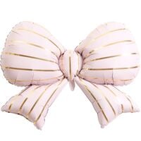 Produktbild: Folienballon Schleife, Streifen, Rosa/Gold, 1 Stk, 85 x 66 x 25 cm