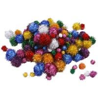 Produktbild: Creativ Company Glitzer-Pompons, D 15-40 mm, Glitter, Kr&auml;ftige Farben, 62 g