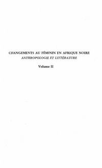Produktbild: Changements Au Feminin En Afrique Noire