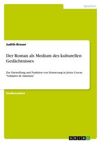 Produktbild: Der Roman als Medium des kulturellen Ged&auml;chtnisses