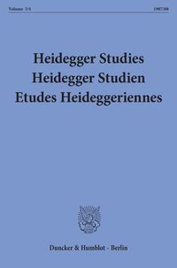 Produktbild: Heidegger Studies /Heidegger Studien 3/4