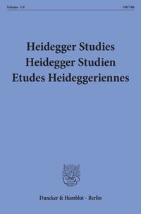 Produktbild: Heidegger Studies /Heidegger Studien 3/4