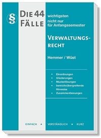 Produktbild: Die 44 wichtigsten F&auml;lle Verwaltungsrecht