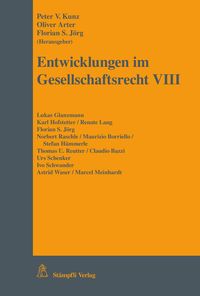 Produktbild: Entwicklungen im Gesellschaftsrecht VIII
