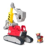 Produktbild: Rubble & Crew - Chargers 2-in-1 Mega Kran, Premium Baufahrzeug mit abnehmbarer Baggerkralle und Presslufthammer sowie Charger Hundefigur