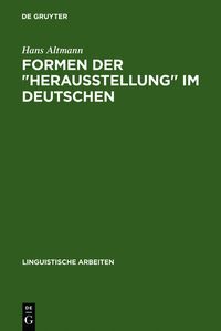 Produktbild: Formen der "Herausstellung" im Deutschen