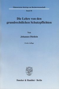 Produktbild: Die Lehre von den grundrechtlichen Schutzpflichten.