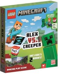 Produktbild: LEGO&reg; Minecraft(TM): Alex vs. Creeper (with Alex minifigure, Creeper minibuild, LEGO pieces, 2 books and fold-out play scene)