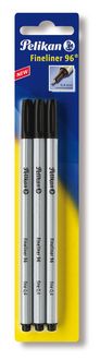Produktbild: Pelikan Fineliner 96&reg;, schwarz, 3 St&uuml;ck, 3er Set