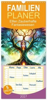 Produktbild: Familienplaner 2027 - Elfen Zauberhafte Fantasiewesen mit 5 Spalten (Wandkalender, 21 x 45 cm) CALVENDO