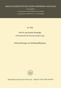 Produktbild: Untersuchungen an Kohlenstoffsteinen