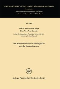 Produktbild: Die Magnetostriktion in Abh&auml;ngigkeit von der Magnetisierung