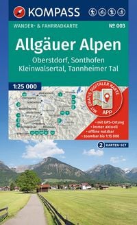 Produktbild: KOMPASS Wanderkarten-Set 003 Allg&auml;uer Alpen, Oberstdorf, Sonthofen, Kleinwalsertal, Tannheimer Tal (2 Karten) 1:25.000