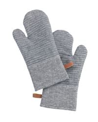 Produktbild: Topfhandschuhe Mod. Ada Stripes Grau, Silikonstreifen f&uuml;r sicheren Griff
