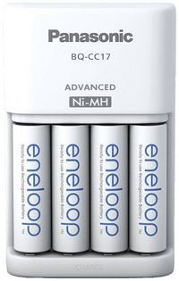 Produktbild: Panasonic Advanced BQ-CC17 + 4x eneloop AA Rundzellen-Ladeger&auml;t NiMH Micro (AAA), Mignon (AA)